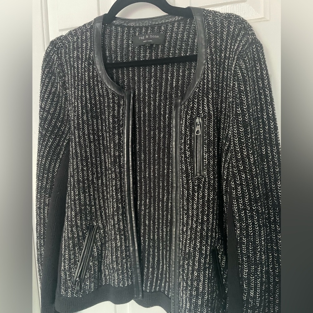 Rag & Bone Textured Black and White Blazer